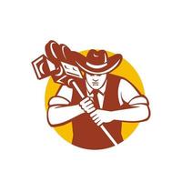 Cowboy Camera Operator Mascot vector