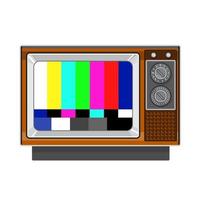 Retro Television Set TV Test Card Signal Pattern vector