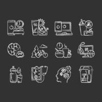 Healthy activity icons set vector