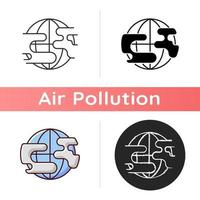 Polluted planet icon vector