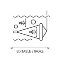 Zooplankton net linear icon vector