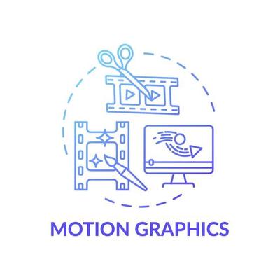 Motion graphics concept icon