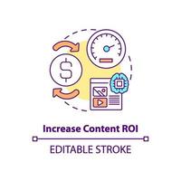 Increase content ROI concept icon vector