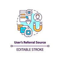 User referral source concept icon vector