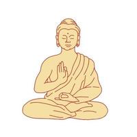 Gautama Buddha Sitting in Lotus Position Drawing vector