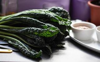 Black cabbage chips photo