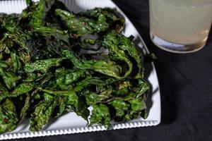 Black cabbage chips photo