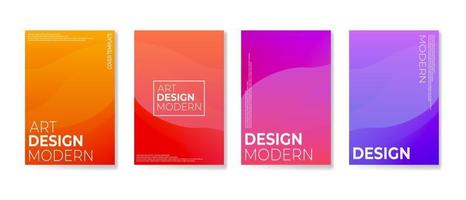 Poster set with gradient shapes composition background for corporate brochure and banner vector