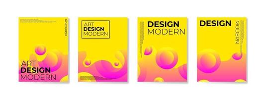 Poster set with gradient shapes composition background for corporate brochure and banner vector