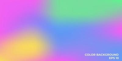 Abstract blurred gradient mesh background in bright rainbow colors. Colorful smooth banner template. Vector illustration.