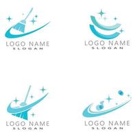 cleaning clean service logo icon vector template set