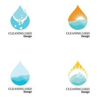 cleaning clean service logo icon vector template set