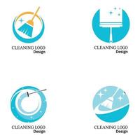 cleaning clean service logo icon vector template set