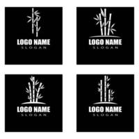 Bamboo Logo Template vector icon illustration design set