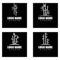 Bamboo Logo Template vector icon illustration design set