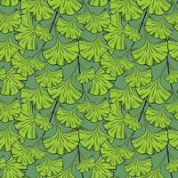Seamless background with ginkgo biloba leaves vector