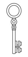 Isolated drawing of an old key on a white background vector