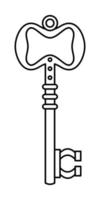 Isolated drawing of an old key on a white background vector