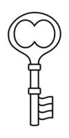 Isolated drawing of an old key on a white background vector