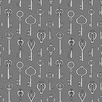 Grey vintage background with old keys vector