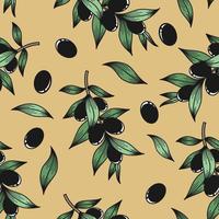 Beige background with olive branches vector