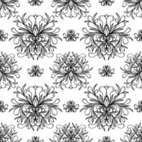 White seamless background with black elements vector