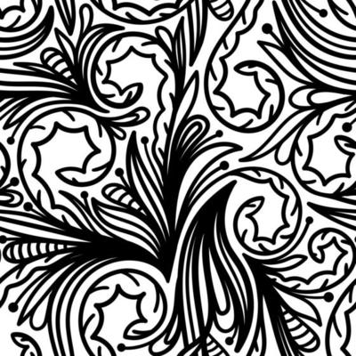 White seamless background with black patterns