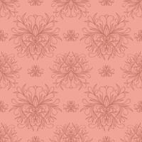 Pink seamless background with red elements vector