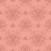 Pink seamless background with red elements vector