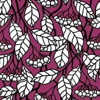 Seamless pattern with white berries on a pink background in vector