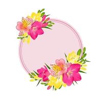 banner festivo con flores tropicales brillantes vector