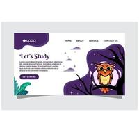 Landing page with owls vector