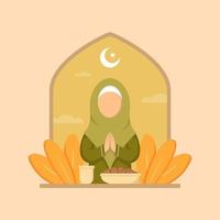 Ramadan Kareem Mubarak Greeting Card vector