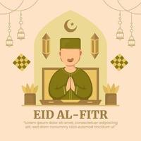 eid al-fitr tarjetas de felicitación vector