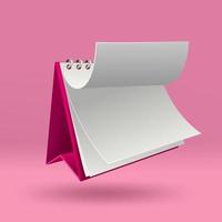 Calendar mockup on pink background. vector