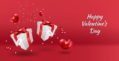 Fondo de feliz día de San Valentín o banner con elementos encantadores.