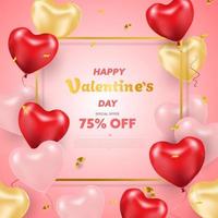 Happy Valentine Day background or banner with lovely elements. vector