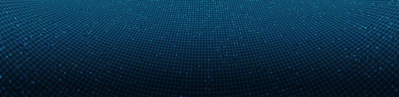 Panorama Digital Line Circuit Microchip on Technology Background vector