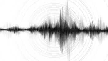 onda de terremoto negro con vibración circular vector