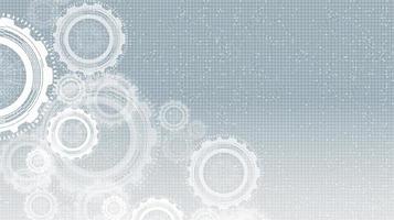 Cyber Gears on Gray Technology Background vector