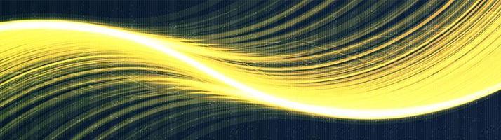 Fondo de tecnología de onda dorada panorámica vector