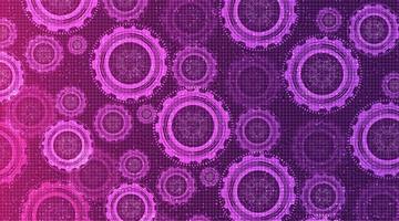 Abstract Violet Digital Gears on Technology Background vector