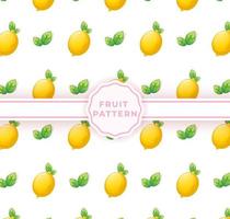 Cute lemon seamless pattern. Cute fruits pattern vector