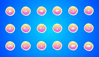 Interface buttons for game and app design vector