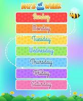 7 Days of the week. Sunday, Monday, Tuesday, Wednesday, Thursday, Friday,  Saturday. Colorful words for planner, calendar, etc. 4938967 Vector Art at  Vecteezy