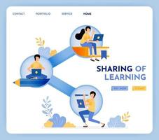 Social distancing in learning and school to share. Technology in education with internet network. 3d style design of pencil, share and book. Illustration for landing page, web, website, poster, ui ux vector