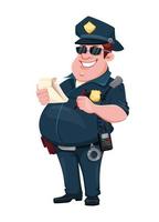 Oficial de policía. personaje de dibujos animados divertido vector