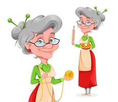 Cute smiling old woman. Happy Grandparents day vector