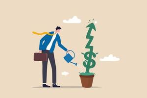 Investment growth or business grow up, make profit in stock market or earning growth concept vector