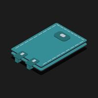 Isometric Wallet On Background vector